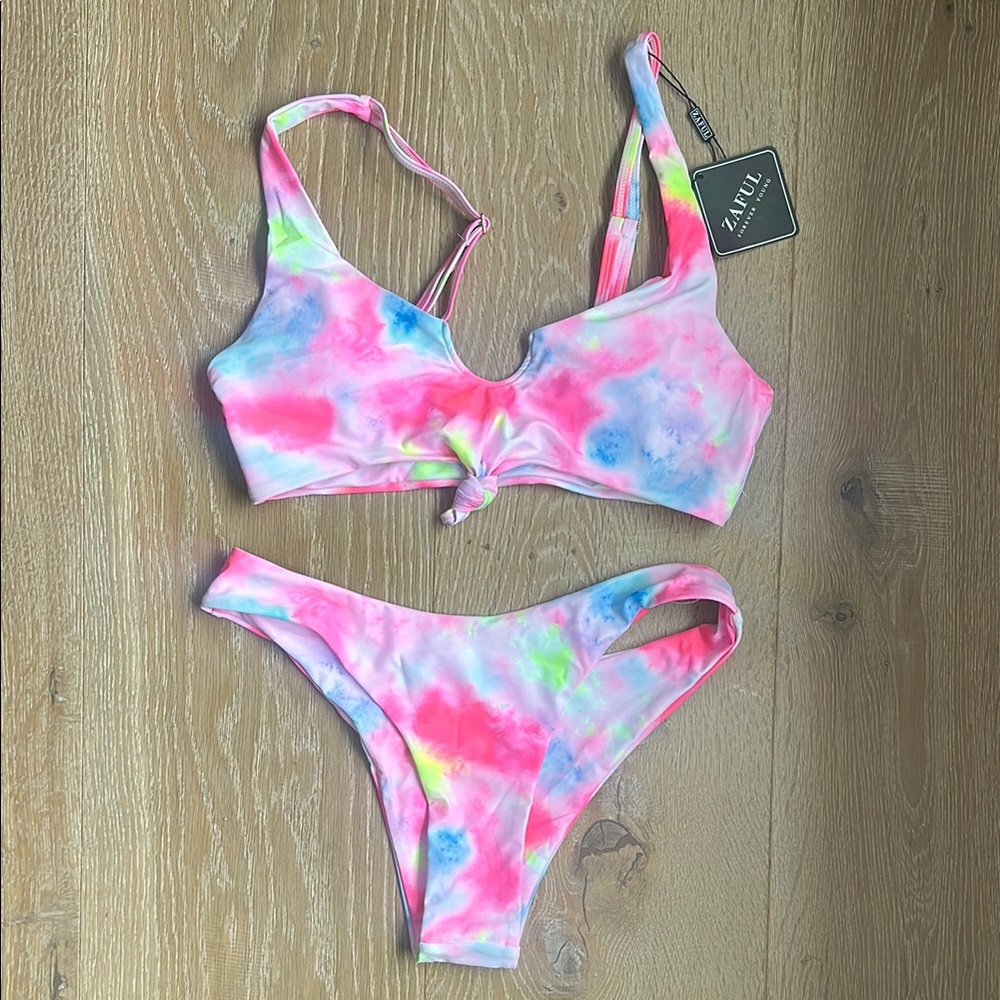 Zaful Multicolor Tie-Dye Bikini